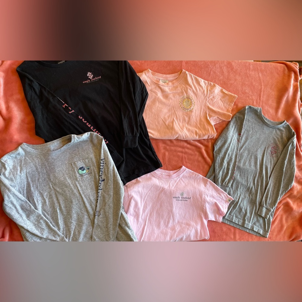 Lot of 5 Simply Southern/Vineyard Vines. Girls.